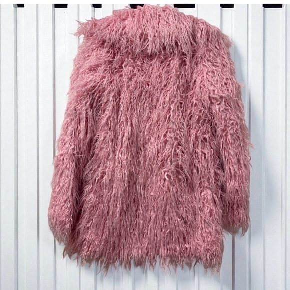Dolls Kill Pink Faux Fur Hello Kitty Shaggy Coat with Bow. Size s - Picture 2 of 4